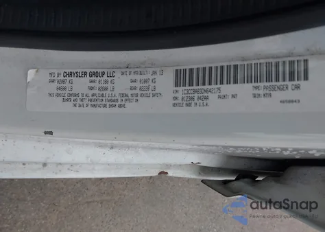 2013 Chrysler 200 Lx из США, поврежденный, VIN 1C3CCBAB3DN642175